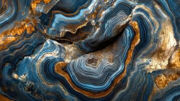 Detailed view of pietersite with vivid blue and golden streaks photo