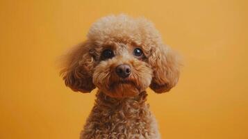 A Brown Poodle Looking Directly at the Camera photo