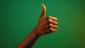 A Close-Up of a Person's Hand Giving a Thumbs-Up Gesture photo