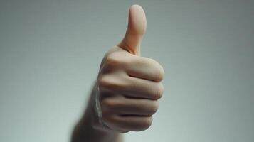 Close-up of a Hand Giving a Thumbs Up Gesture photo