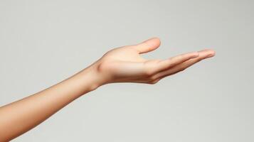 Open Hand Reaching Out with Palm Upward photo