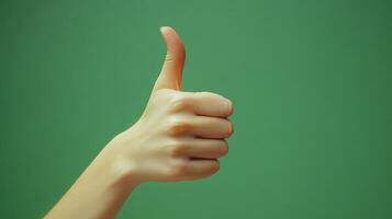 Close-up of a Hand Giving a Thumbs Up Gesture photo