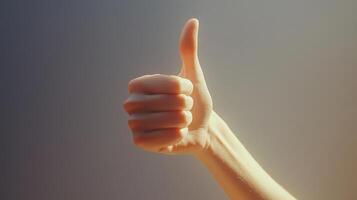 Close-up of a Hand Giving a Thumbs-Up Gesture photo