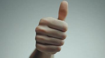 Close-up of a Hand Giving a Thumbs-Up Gesture photo