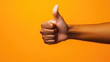 A Close-up of a Person's Hand Giving a Thumbs Up photo