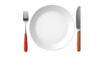 plate and fork as element in isolated background png