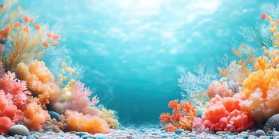 Underwater Scene with Colorful Coral and Fish photo