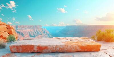 A Large Stone Platform Overlooking a Grand Canyon photo