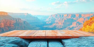 Wooden Platform Overlooking the Grand Canyon photo