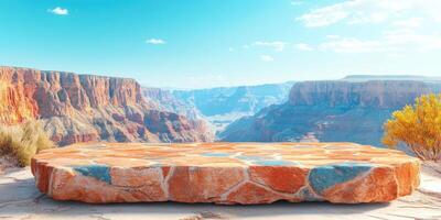 Stone Platform Overlooking a Grand Canyon Landscape photo