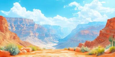Scenic View of a Grand Canyon With a River Below photo