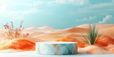 Marble Platform in a Desert Landscape photo