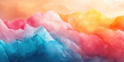 Abstract Mountain Range in Vibrant Hues photo