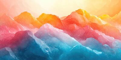 Abstract Mountain Range with Gradient Colors and Sparkling Texture photo