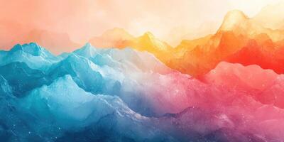 Abstract Mountain Range in Vibrant Hues photo