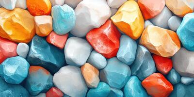 Colorful Smooth Stones Close-Up photo