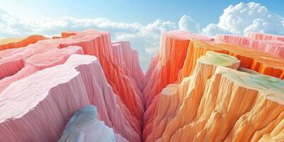 Colorful Cliffs and Sky with Clouds photo