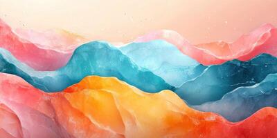 Abstract Colorful Mountain Landscape with Shimmering Dust photo