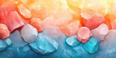 Abstract Background of Multicolored Cracked Stones photo