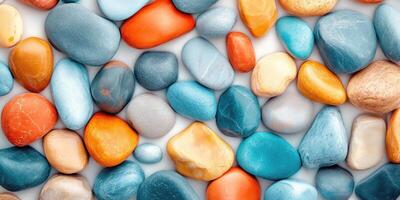 A Colorful Collection of Smooth River Rocks photo