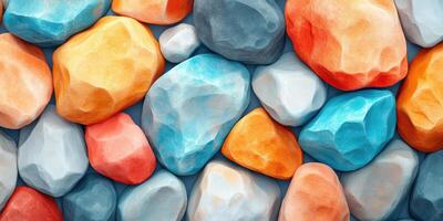 Colorful Smooth Stones Close Up photo