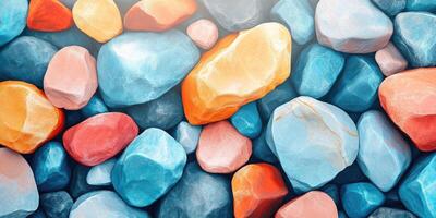 A Close-Up of Smooth, Colorful Rocks photo