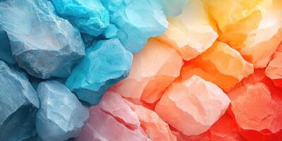 Abstract Background of Blue, Pink, Orange, and Red Crystal Rocks photo