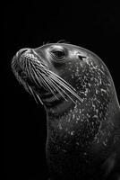 portrait studio photograph of weddell seal photo