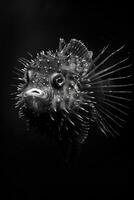portrait studio photograph of blowfish photo