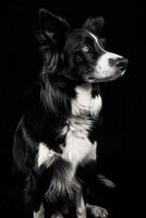 portrait studio photograph of border collie photo