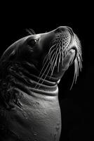 portrait studio photograph of elephant seal photo