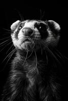 portrait studio photograph of ferret photo