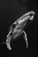 portrait studio photograph of humpback whale photo