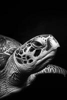 portrait studio photograph of loggerhead turtle photo