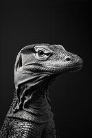 portrait studio photograph of monitor lizard photo