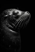 portrait studio photograph of seal photo