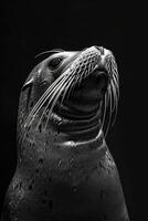 portrait studio photograph of seal photo