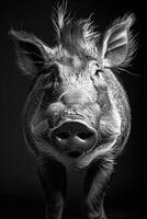 portrait studio photograph of warthog photo
