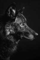 portrait studio photograph of wolf photo
