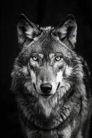 portrait studio photograph of wolf photo