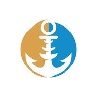 Marine logo design with modern unique style vector