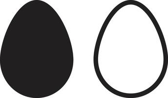 Egg icon set in two styles . Egg breakfast food icon vector