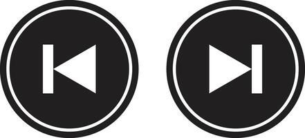 Previous and next button icon set in trendy style . Back and forward buttons . illustration vector