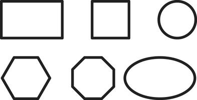 Line geometric shapes collection isolated on white background . illustration vector