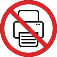 No print sign isolated on white background . No printing sign . Printing not allowed sign . illustration vector