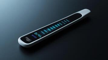 Smart thermometer displaying temperature readings on a sleek surface with a modern design photo