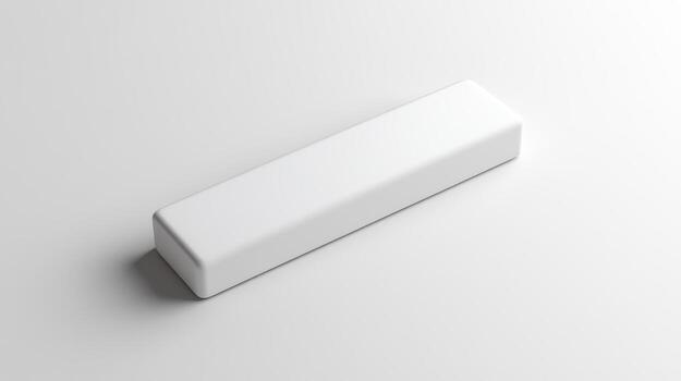 Minimalist white eraser on a smooth surface with soft lighting photo