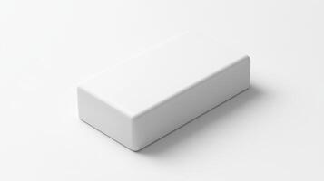 White rectangular block on a neutral background representing minimalistic design and simplicity in product display photo