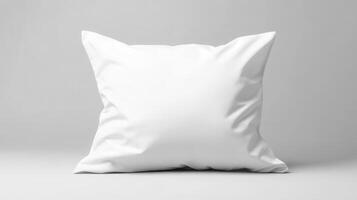 Soft white decorative pillow on a minimalist background photo