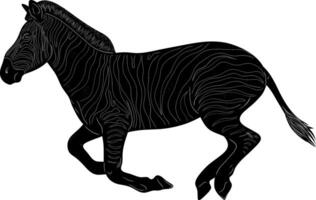 a black and white drawing of a zebra vector